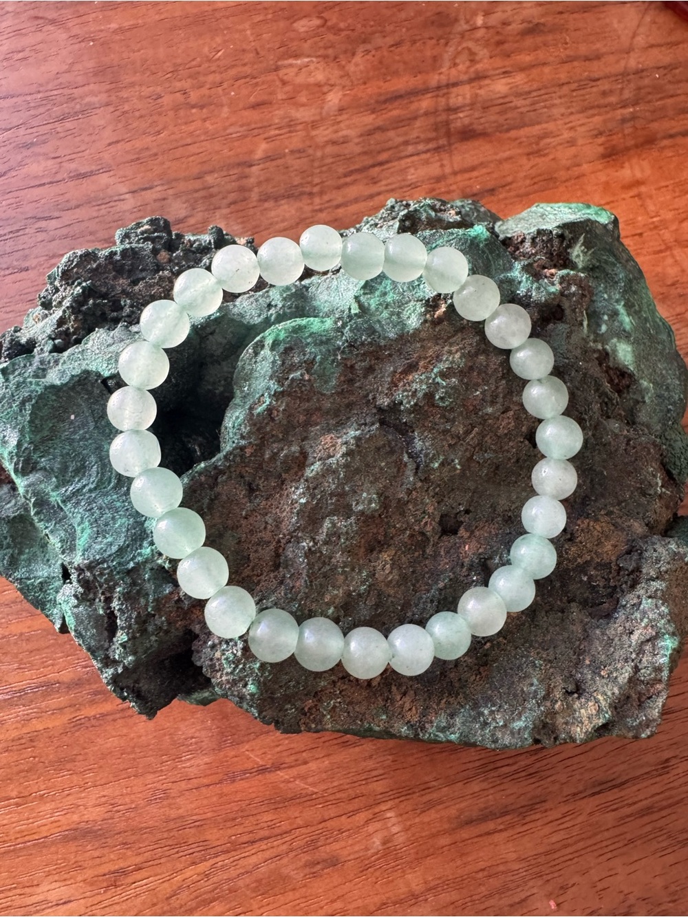 Fluorite Pale Green Beaded Bracelet